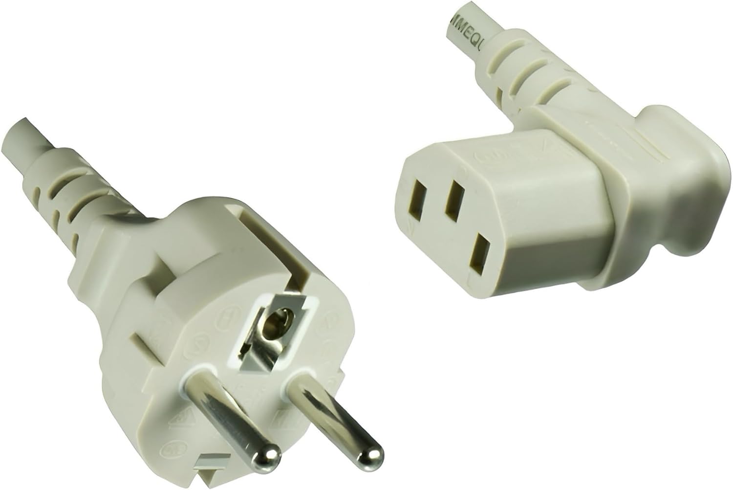 DINIC Stromkabel, Netzkabel CEE 7/7 auf C13 90 Grad abgewinkelt, 3-polig, VDE (1,80m, rechts gewinkelt, schwarz) – Bild 5