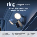 Ring Flutlichtkamera Plus Kabel (Floodlight Cam Wired Plus) | Überwachungskamera aussen mit WLAN, HD-Video, LED-Flutlicht, Nachtsicht, Bewegungserfassung & Sirene | Alexa-kompatible Sicherheitskamera