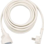 Brennenstuhl Qualitäts-Kunststoff-Verlängerungskabel mit Flachstecker (Verlängerungskabel flach für innen mit 5m Kabel) weiß
