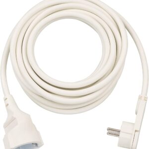 Brennenstuhl Qualitäts-Kunststoff-Verlängerungskabel mit Flachstecker (Verlängerungskabel flach für innen mit 5m Kabel) weiß