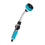 Diivoo Gießstab, Robuste Metall-Gartenbrause mit Stiel, 180° schwenkbaren Kopf Stabbrause mit Durchflusskontrolle,35 CM lange Schlauchdüse, 8 Sprühmodi, geeignet für Pflanzen, Blumen und Autos