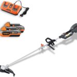 FUXTEC Akku Motorsense 2x20V FX-E2MSSET– Schnittbreite 25,5 – 35cm, 10Kg leicht, bis zu 6000 U/min (mit Akku & Ladegerät)