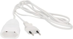 UNITEC Euro-Verlängerung mit Stecker und Kupplung, 2 Meter, weiß