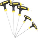 KEWAYO T-Griff schlüssel-Satz, Metrisch T Griff Schraubendreher Set 5tlg, 2.5-6 mm,Innensechskant Stiftschlüssel mit Quergriffen