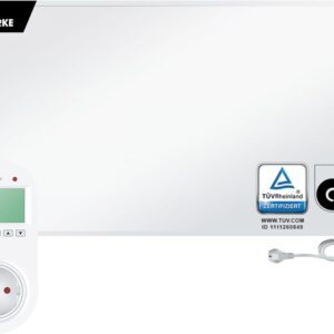 BR Bringer Infrarotheizung 1200 Watt - mit Steck-Thermostat - Infrarot Elektroheizung Energiesparend - TÜV & GS - Deutsche Qualitätsmarke (weiß)