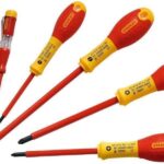 Stanley FatMax Schraubenzieher Set 6-tlg, isoliert, SL2.5/3.5/5.5;PH1/2, Spannungstester, Chrom-Vanadium Stahl, 0-65-441