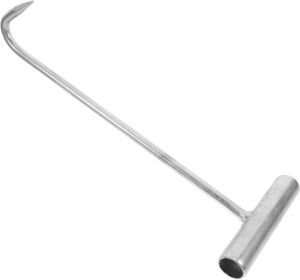 Schwerlast T griff Schachthaken aus Edelstahl Ergonomischer Kanaldeckelheber Robuster Metall Handhaken für Schachtdeckel und Abflussroste