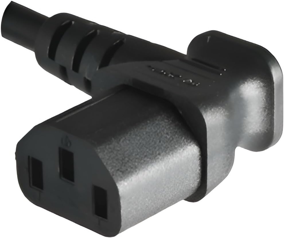 DINIC Stromkabel, Netzkabel CEE 7/7 auf C13 90 Grad abgewinkelt, 3-polig, VDE (1,80m, rechts gewinkelt, schwarz) – Bild 2