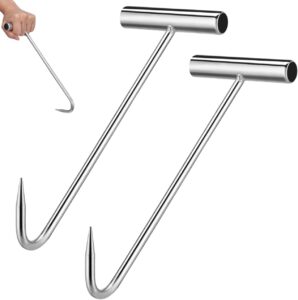 2 StüCk Kanaldeckelheber - Robuste Handhaken Aus Eisen 29Cm Lifting Tool FüR MüHeloses ÖFfnen Von Schachtdeckeln Und Untergrundabdeckungen