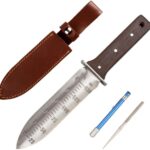 Hori Hori Garden Messer mit schärfen Stab, Ideal - Graben im Garten - und Landschaftsbau Jäten Instrument, Klinge aus Rostfreiem Stahl mit Schützenden Handschutz