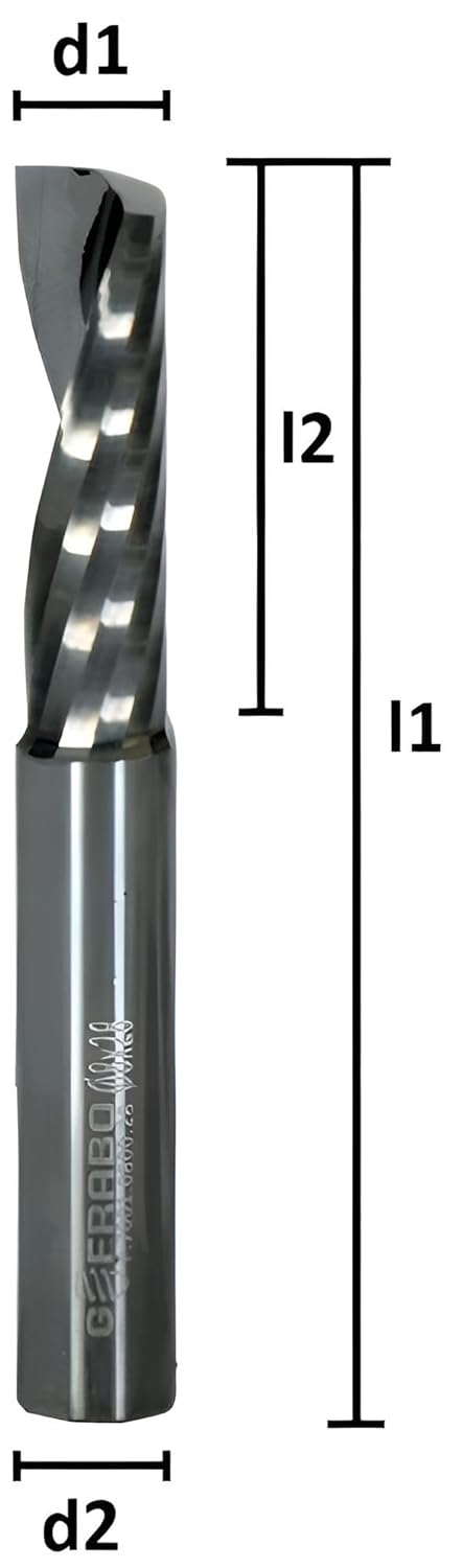 VHM Alufräser, Einzahnfräser Z=1, poliert, Ø 1-12 mm langer Einschneider, Fräser, Schaftfräser (4,0 x 22 x 54 - d2=4 mm) – Bild 2