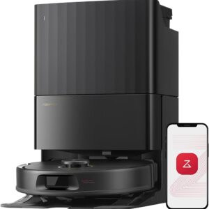 roborock Qrevo S5V Saugroboter mit Wischfunktion&Hebarem Wischmopp, 12.000Pa Saugkraft, Zero-Tangle System, Warmlufttrocknung, Intelligente Hindernisvermeidung, Multifunktions-Dockingstation (Schwarz)