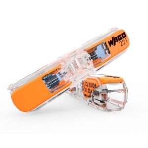 WAGO 2-Leiter Durchgangs-Verbinder mit Hebel 221-2411 | Nennquerschnitt: 4 mm², mit Hebel, 60 Stück, geeignet für alle Leiterarten, von ein-, fein- und mehrdrähtigen Leiter