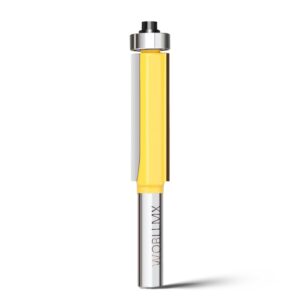 8mm Schaft Bündigfräser,Ø9.5mm Arbeitslänge 50.8mm,mit Kugellager Oben Hartmetall Klinge Handlich,langlebig und scharf für Holzbearbeitung DIY zu Hause