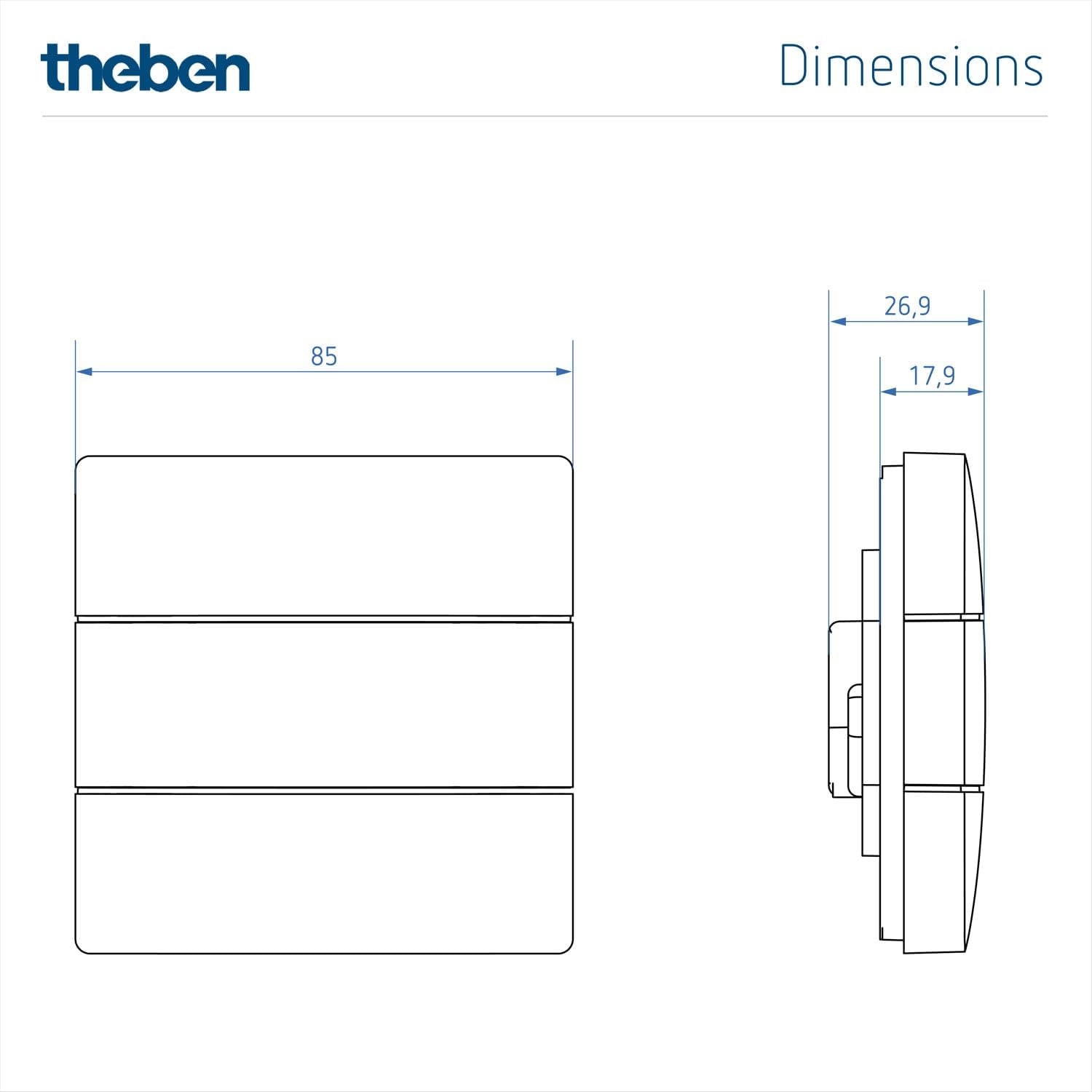 Theben 4969238 iON 108 KNX Raumkontroller mit integriertem Temperaturregler I Sichere Kommunikation durch KNX Data Secure I App Steuerung Bluetooth – Bild 3