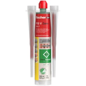 fischer Injektionsmörtel FIS V Zero 300 T, umweltschonender Universalmörtel, wetterfester Mörtel für den Innen- und Außenbereich, Mörtelmasse für Lasten in allen gängigen Baustoffen, 300 ml