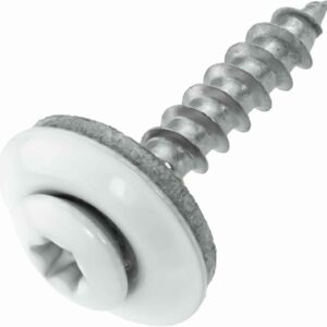 Spenglerschrauben Edelstahl A2 mit EPDM-Dichtscheibe 15 mm - 4,5 x 20 mm - weiß RAL 9010 TX20, 50 Stück