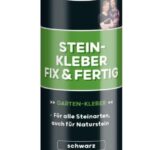 MEM Stein-Kleber Fix & Fertig, Hohe Anfangshaftung, schnelle Aushärtung und sehr hohe Endfestigkeit, Für alle Steinarten, Lösemittelfrei, 445 g Kartusche, Schwarz