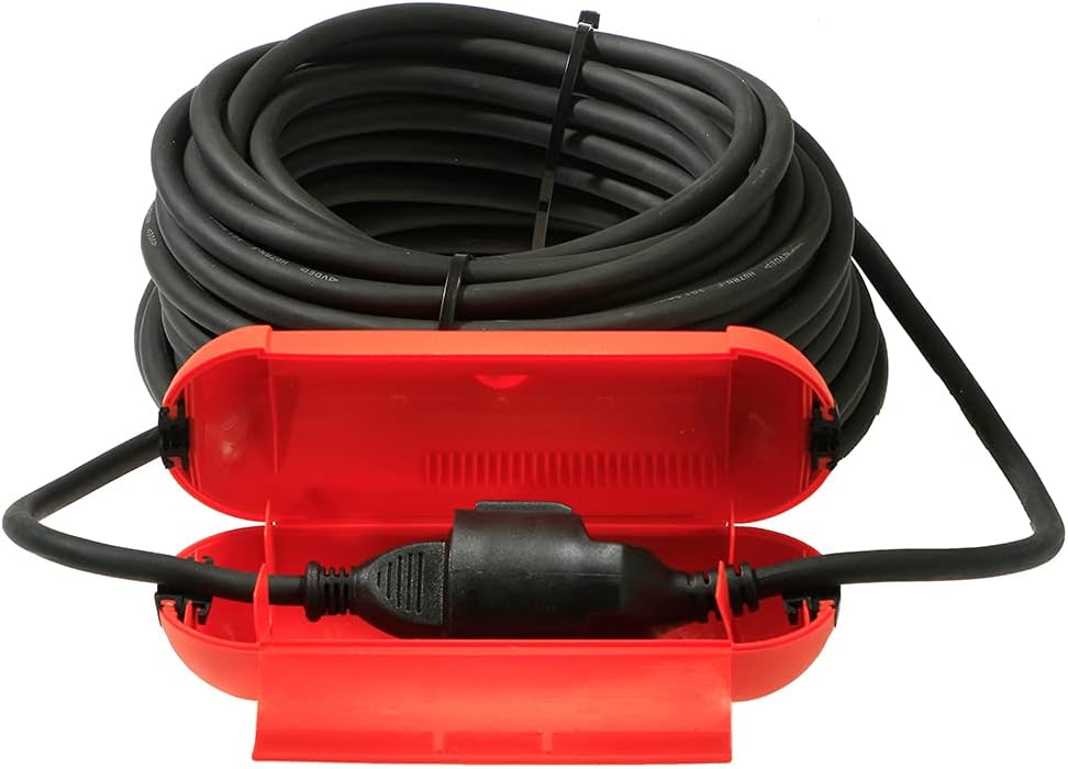 as - Schwabe Sicherheitsbox, Sicherheit für Schuko, Stecker und Buchse, Zuverlässiger Schutz vor Außeneinwirkungen, Hervorragend für den Außenbereich, mit praktischem Aufhänge-Haken, Rot, 48707 – Bild 2