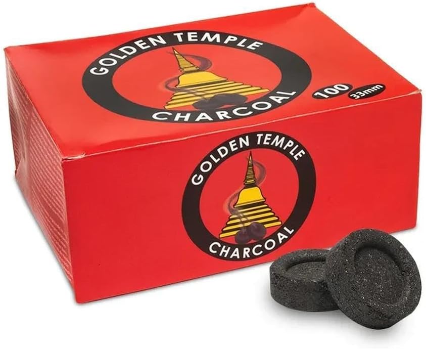 LivuX Räucherkohle 100 Tabs 33 mm – Schnellzündende Kohletabletten 10 Rollen (je 10 Stück) für Räuchern, Harze, Kräutern & Weihrauch, ideal zum Verbrennen von Räucherwerk gleichmäßig glühend 1202