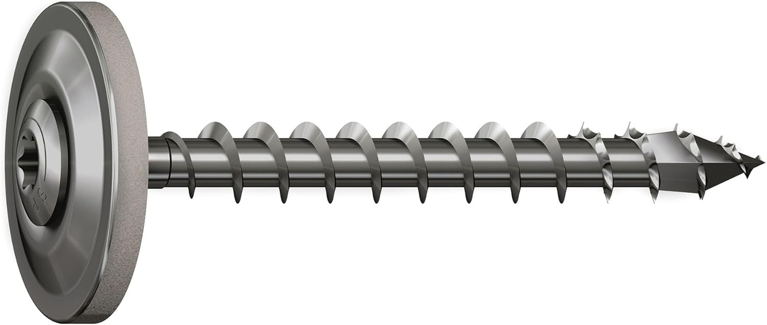 Spenglerschraube, 4,5 x 25 mm, 75 Stück, Vollgewinde, Linsensenkkopf, T-STAR plus T20, 4CUT, Edelstahl rostfrei A2, Dichtscheibe 15mm - 4587000450257 – Bild 2