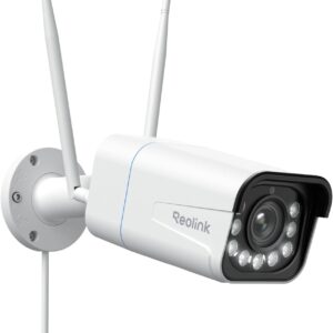 Reolink 4K 8MP Wi-Fi 6 Überwachungskamera Aussen mit 5X Optischem Zoom, Reibungsloser Fernzugriff mit H.265-Aufzeichnung, Farbnachtsicht, Intelligente Erkennung, 2-Wege-Audio, IP67, RLC-811WA