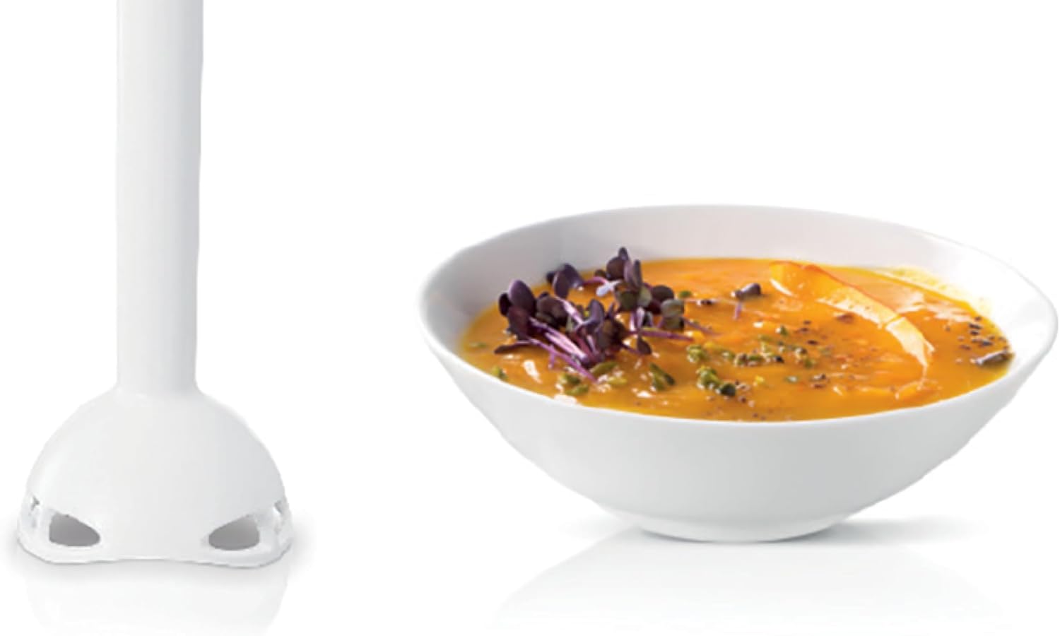 Bosch Handrührer MFQ3540, Handrührgerät, 2 Rührbesen, 2 Edelstahl-Knethaken, spülmaschinengeeignet, 5 Stufen, Pürierstab, Mixbecher, 450 W, weiß – Bild 4