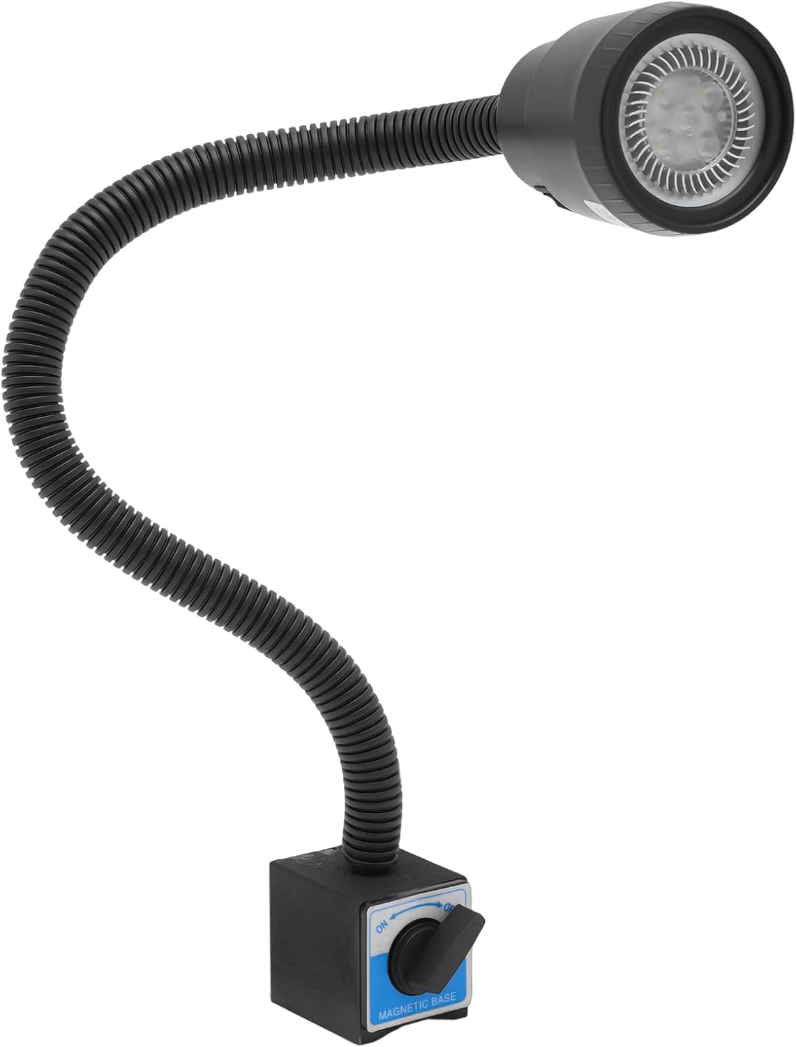 Maschinenlampe mit Magnetfuß LED CNC Lampe 5W 500-600lm Flexibler Schwanenhals Arm 110-220V Arbeitsleuchte IP50 Wassergeschützt für Drehmaschine Fräsmaschine Bohrmaschine Werkbank Nähmaschine