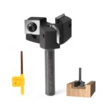 Planfräser 8mm Schaft 3 Flöten mit Austauschbaren Hartmetallmessern(12x12x1.5mm, 35°) für Holz Durchmesser 39mm, CNC Plattenfräser Reinigung Fräser für Oberfräse/CNC Maschinen(D=39 S=8)