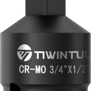 Adapter 3/4 Zoll auf 1/2 Zoll, CR-MO, Reduzierung 3/4 auf 1/2 für Schlagschrauber Nüsse 1/2 Zoll, 6-Punkt, Schwarz Phosphatiert, Für Werkstatt, Traktor, LKW & Industrie, ANSI-Zertifiziert