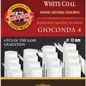 Koh-I-Noor 33869202 Gioconda 8692 Kunstkohle, extra weiß, 4 Stück, weich