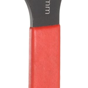 QUARKZMAN 54 mm Einseitiger Offener Maulschlüssel Metrisch 15 Grad Abgewinkelter U-Förmiger Gabelschlüssel Flacher Kopf Geschwärzter Schraubenschlüssel mit Rotem Griff Für Autoreparatur