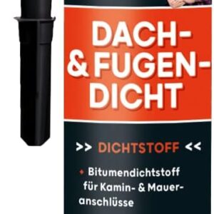 MEM Dach- und Fugendicht, Lösemittelfreie Bitumenmasse, Sehr gute Haftung auf vielen Untergründen, Schwarz, 300 g