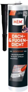 MEM Dach- und Fugendicht, Lösemittelfreie Bitumenmasse, Sehr gute Haftung auf vielen Untergründen, Schwarz, 300 g