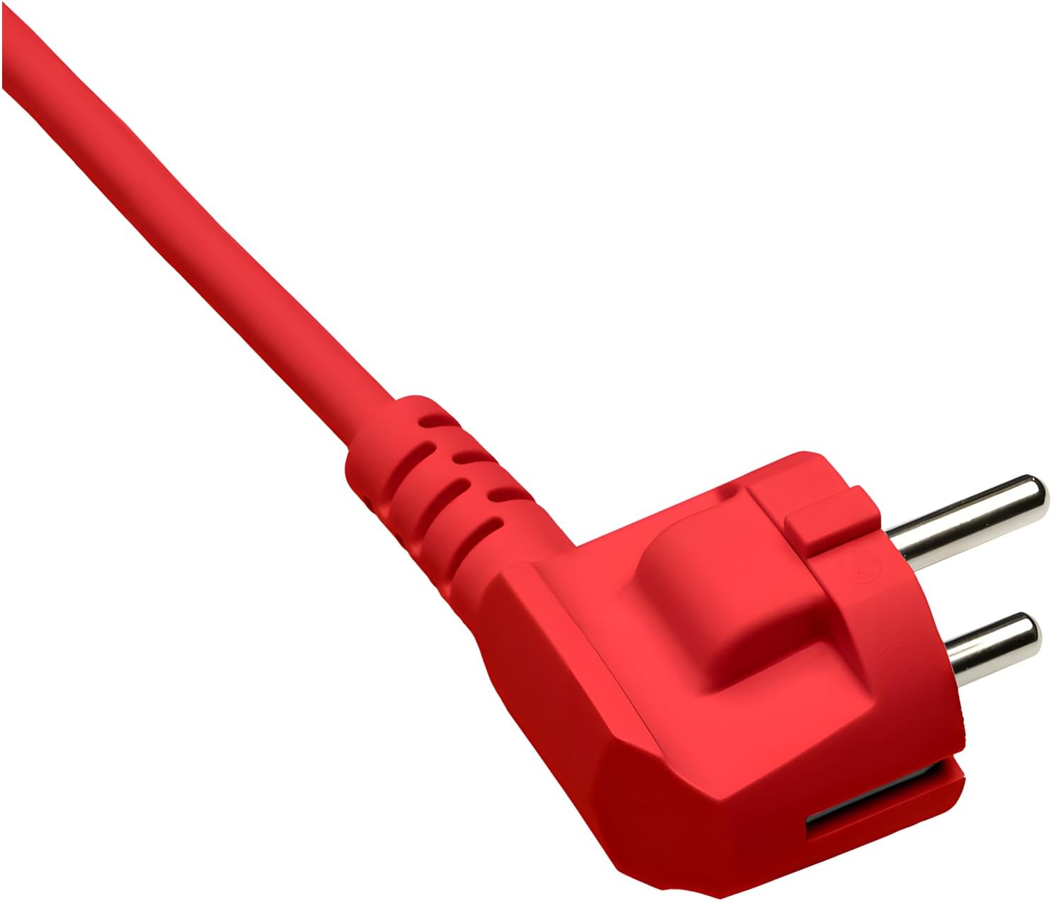 DINIC Stromkabel Netzkabel CEE 7/7 Schutzkontaktstecker auf C13, VDE, (1,80m, rot) – Bild 2