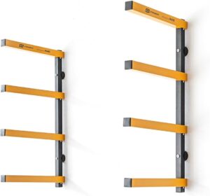 StrongRack R400 Schwerlastregal ⏐ Aufbewahrung Regal und Garage Organizer mit 4 Ebenen ⏐ Wandhalterung Regal für Ski und Gartengeräte Organizer