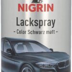 NIGRIN Lackspray, 400 ml, mattschwarzer Autolack, schützt Felgen und Karosserie vor Rost, schnell trocknend, Schwarz