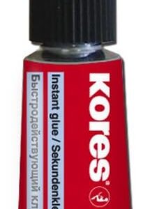 Kores - Sekundenkleber Powerglue, Mehrzweckkleber mit extra starkem Halt für Unterschiedliche Materialien, Sauber, Präzise und Leicht anzuwenden, Einzelpackung Tube à 3g