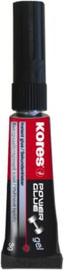 Kores - Sekundenkleber Powerglue, Mehrzweckkleber mit extra starkem Halt für Unterschiedliche Materialien, Sauber, Präzise und Leicht anzuwenden, Einzelpackung Tube à 3g