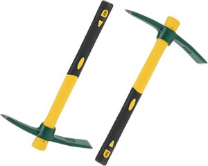 KEILEOHO 2 x Spitzhacke Garten mit Griff, 38 cm Kreuzhacke für Gartenarbeit, Pflanzen, Camping