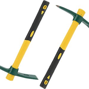 KEILEOHO 2 x Spitzhacke Garten mit Griff, 38 cm Kreuzhacke für Gartenarbeit, Pflanzen, Camping
