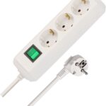 Brennenstuhl Eco-Line, Steckdosenleiste 3-Fach (Mehrfachsteckdose mit erhöhtem Berührungsschutz, Schalter und 5m Kabel) weiß