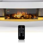 Elektrokamin Montreal Elektrischer Kamin 2000W - mit Heizung und Kaminfeuer - Deko Kamin mit LED - Einstellbarer Thermostat - Inkl. Fernbedienung - Weiß