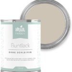 Buntlack ohne schleifen 750ml, Möbelfarbe, Möbellack für Holz, Metall, Kunststoff (Feine Mandelcreme)