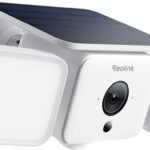 Reolink 2K Überwachungskamera Aussen Solar Akku, 150°Ansicht, bis zu 1000 lm Licht & Sirenenalarm, KI/PIR bewegungsaktiviertes Flutlicht, Farbnachtsicht, 2,4/5 GHz Wi-Fi 6, IP66, Solar Floodlight Cam