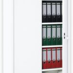 Weißer Flügeltürenschrank komplett montiert 180x80x38cm Metallschrank abschließbar Aktenschrank Büroschrank 4 Fachböden 530337 weiß