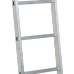 Bayersystem BS-DJ 1x9 Aluminium Anlegeleiter, 9 Sprossen, bis 150 kg belastbar, Leiterhöhe 2,43 m, max. Arbeitshöhe 3,28 m, Profi-Leiter, Stufenanlegeleiter, Silber/Gelb