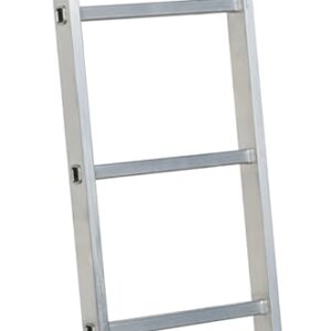 Bayersystem BS-DJ 1x9 Aluminium Anlegeleiter, 9 Sprossen, bis 150 kg belastbar, Leiterhöhe 2,43 m, max. Arbeitshöhe 3,28 m, Profi-Leiter, Stufenanlegeleiter, Silber/Gelb