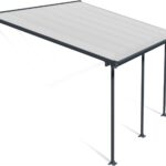 Canopia by Palram Terrassenüberdachung Alu Feria 3X4.25 Polycarbonat Hohlkammerplatten Pergola 425 x 300 cm Grau zur Überdachung ihrer Terrasse