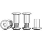 Drenky 10 Stück Hülsenschrauben M6 Verbindungsschrauben Edelstahl A2 V2A Möbelschrauben M6 x 12mm Hülsenmutter für Möbeln, Schränken, Holzbret (10 x Möbelschrauben, 10 x Hülsenmutter)